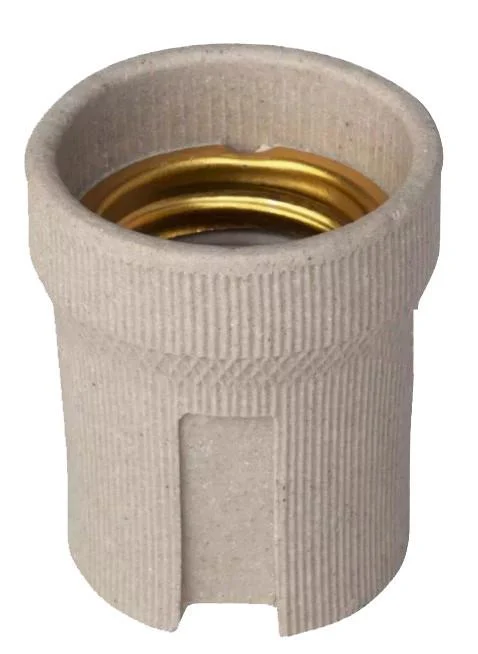 Электрический патрон для лампы под цоколь Е27 керамический прямой (13738-е)