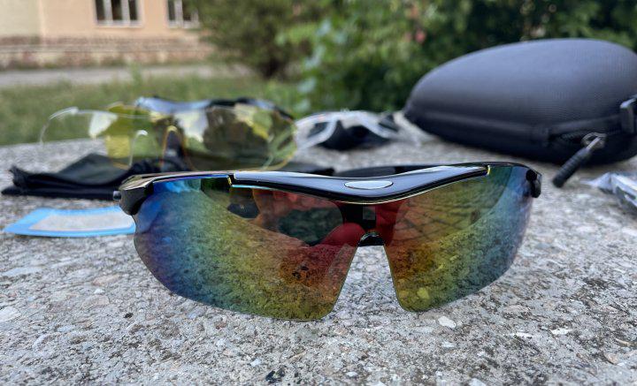 Окуляри балістичні спортивні захисні Oakley Polarized 5 змінних лінз з поляризацією та чохлом (1141) - фото 9