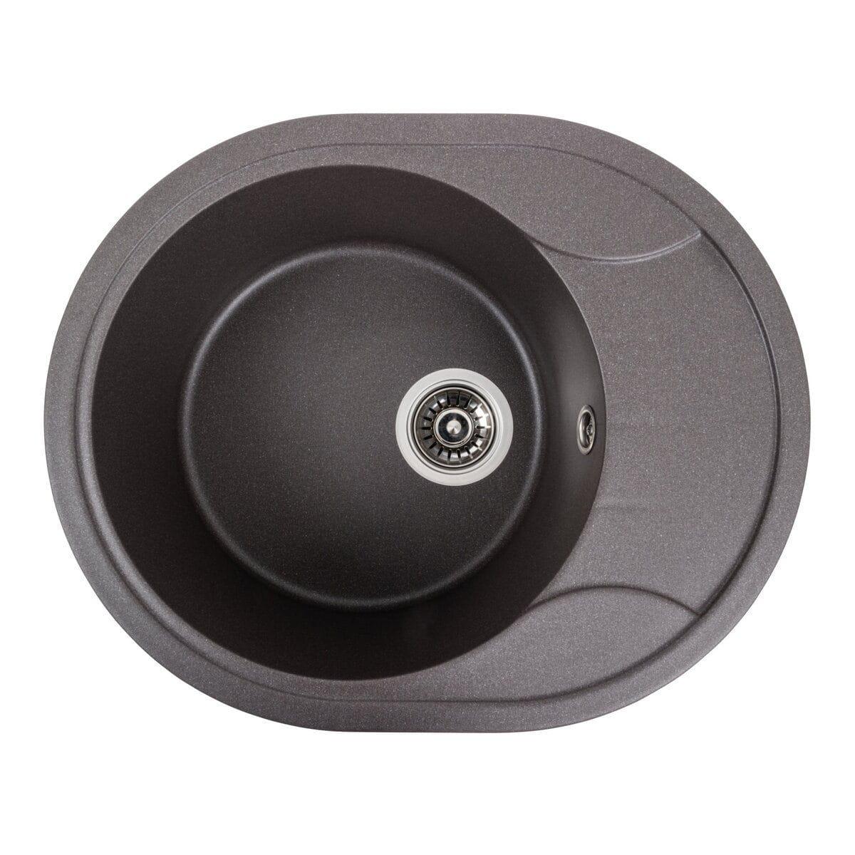 Мойка гранитная Valeso Onyx 580х470 врезная овальная Гренадин матовый (PLTM-SP000047124)