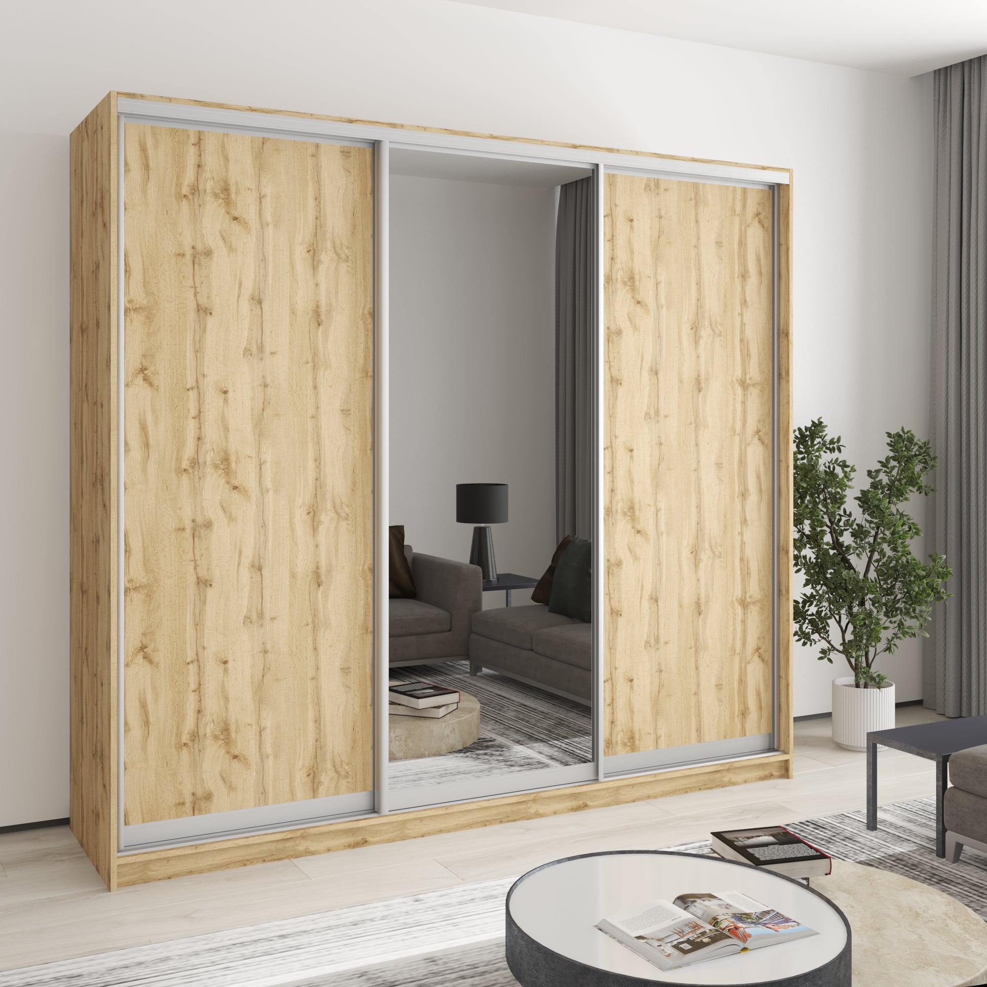 Шкаф-купе трехдверный Mebel Star Стандарт AL MBS-4234 230х60х210 см Дуб тахо (1005417) Шкаф-купе трехдверный Mebel Star Стандарт AL MBS-4234 230х60х210 см Дуб тахо (1005417)
