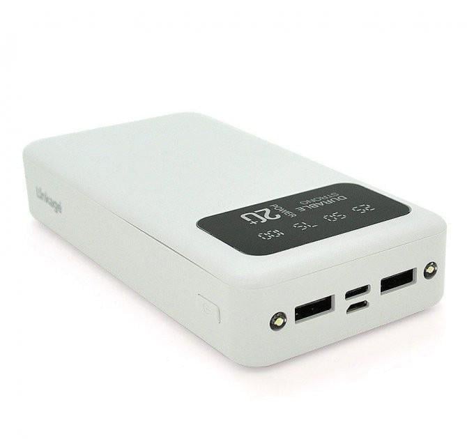 Повербанк УМБ Linkage 20000mAh Input:Type-C/Micro-USB Output:USB-A 22.1A White/Black (LKP-27 / 28373)