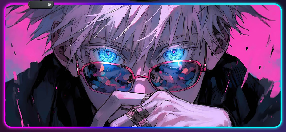 Коврик для мышки с Аниме принтом Jujutsu Kaisen LED подсветка. 800х300х3 мм (1800)