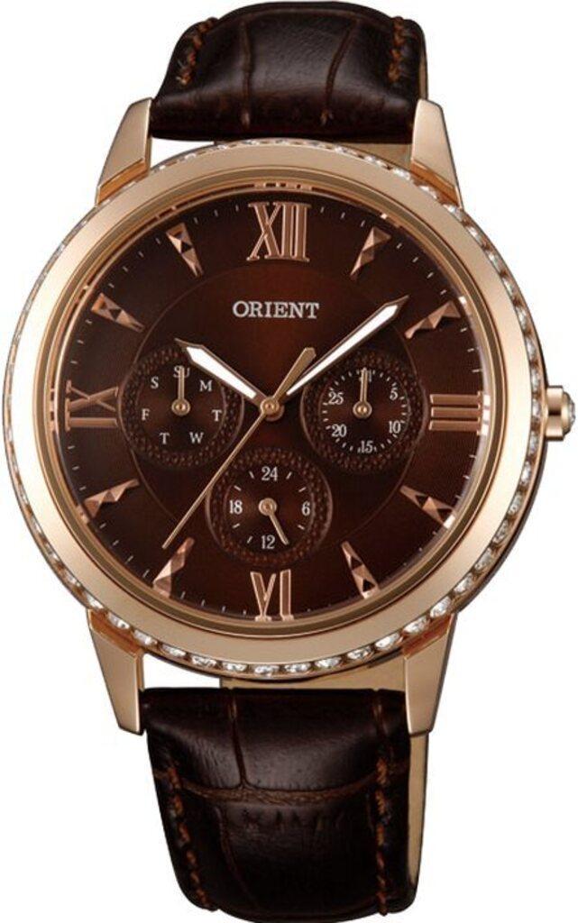 Наручные часы женские Orient Quartz FSW03001T со стальным корпусом WR 30 м Коричневый (3142429125)