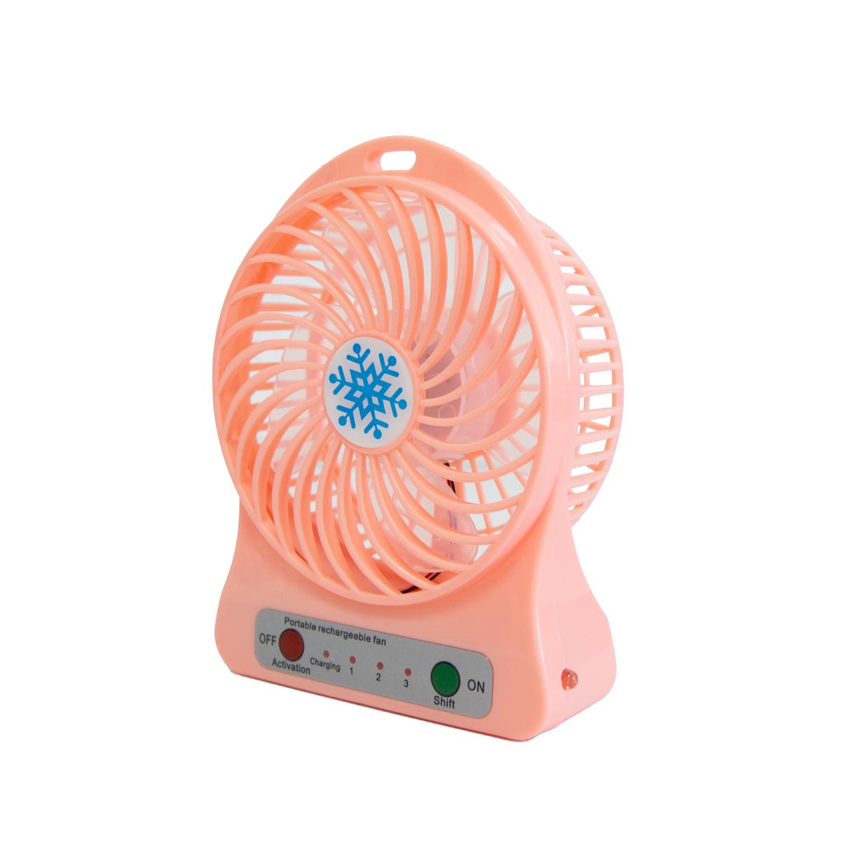 Вентилятор настольный Portable Rechargeable Fan 4,5 Вт Светло-Розовый (1002445-Pink-2)