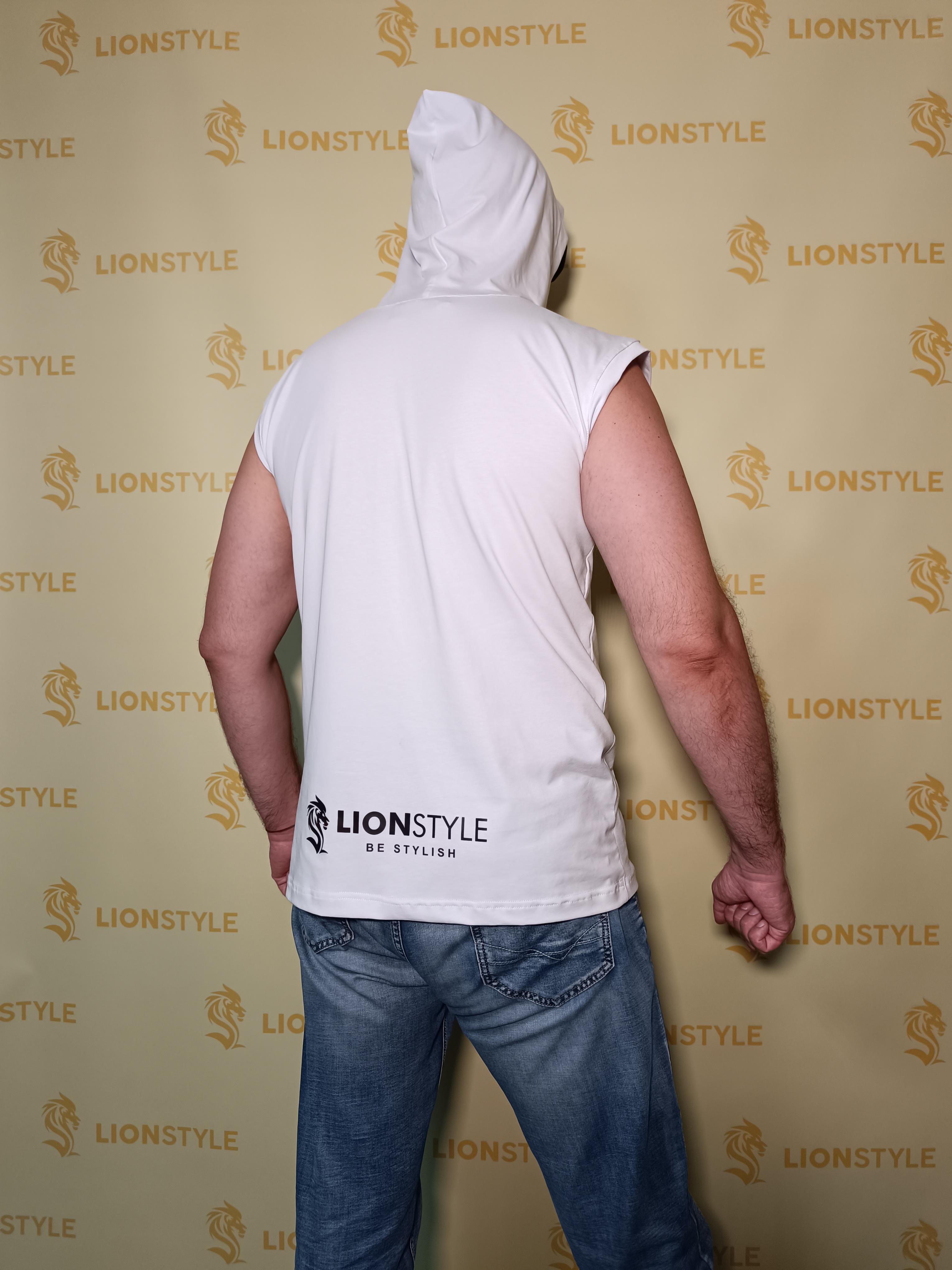 Майка з капюшоном LION STYLE Модель 2 4XL Білий (19584192) - фото 4 Майка з капюшоном LION STYLE Модель 2 4XL Білий (19584192) - фото 4