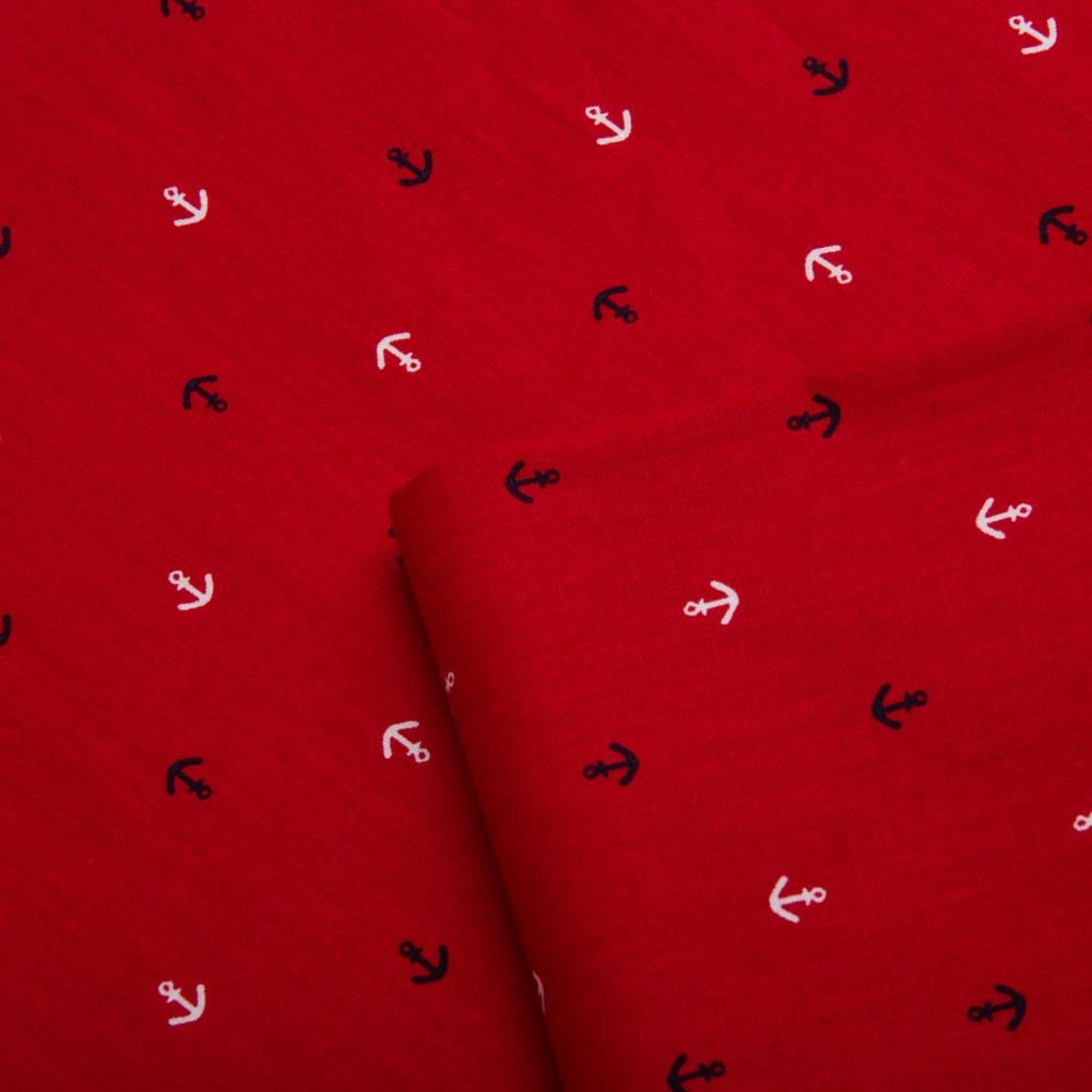 Тканина поплин бавовна Якір Червоний (25391) - фото 2