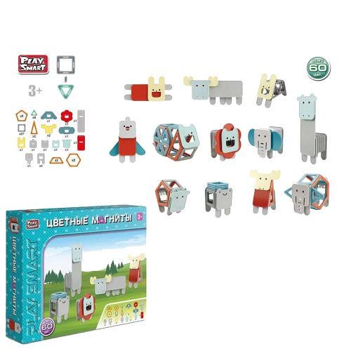 Конструктор магнитный Play Smart животные (170319)