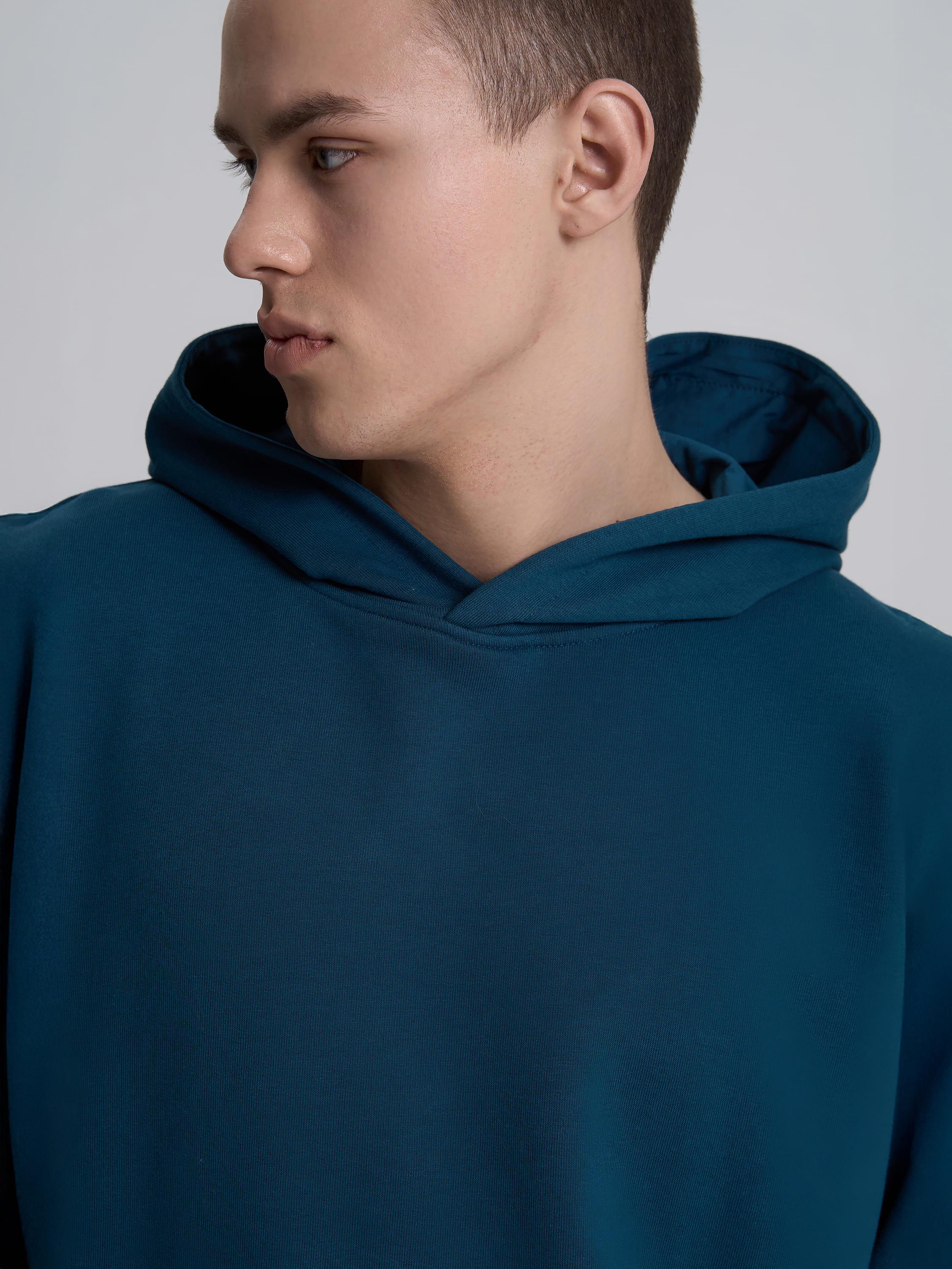 Худі чоловічий без кишені ROZA 240619 XS Синьо-зелений (4824005723681) - фото 5 Худі чоловічий без кишені ROZA 240619 XS Синьо-зелений (4824005723681) - фото 5