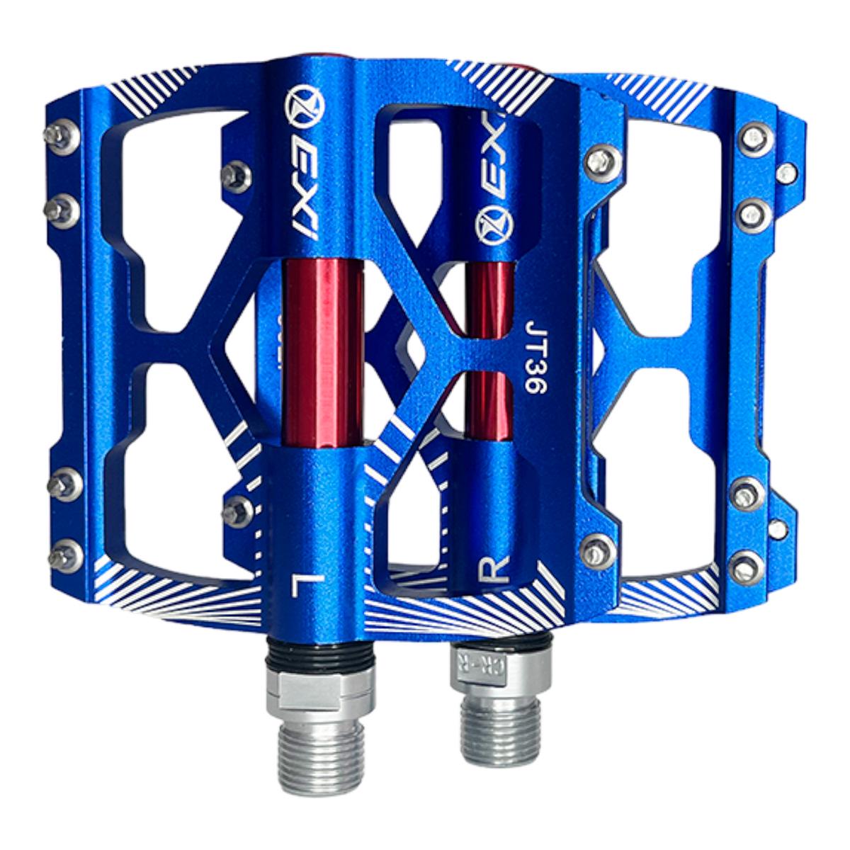 Педали велосипедные Exi JT36 алюминиевые на промышленных подшипниках Синий (EXI-JT36-4197) - фото 2