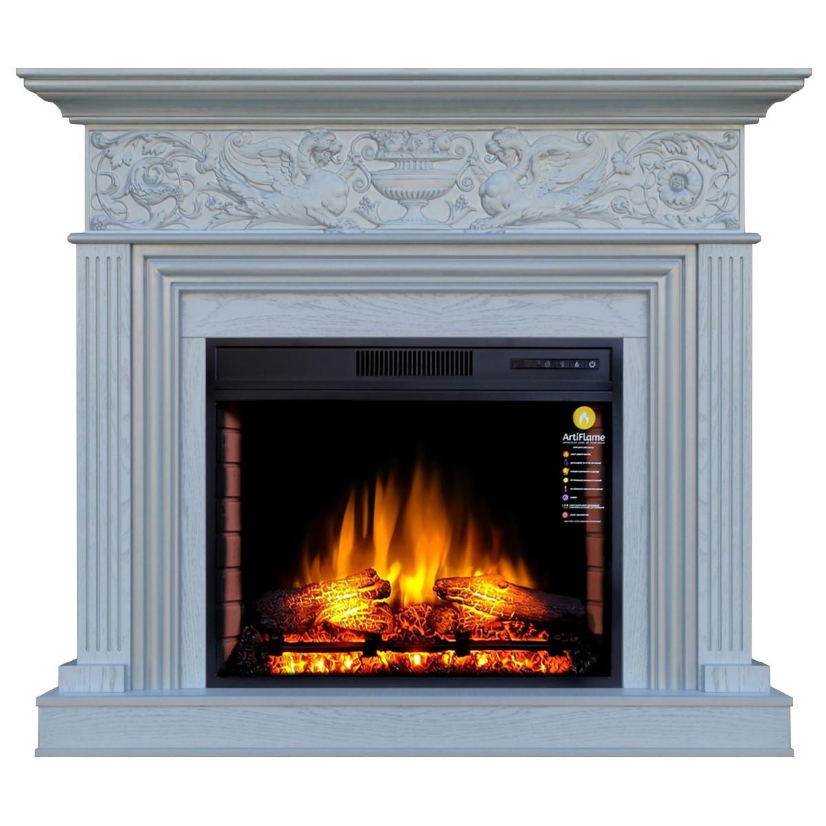 Камінокомплект ArtiFlame RESIDENCE AF28S Білий Дуб Бьянко/Патина срібло (2251677354)