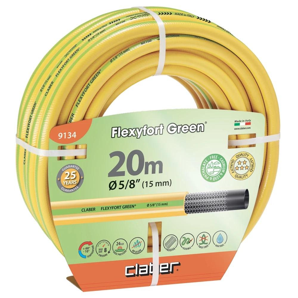 Шланг садовый для полива Claber Flexyfort Green 9134 20 м 5/8" 3 слоя