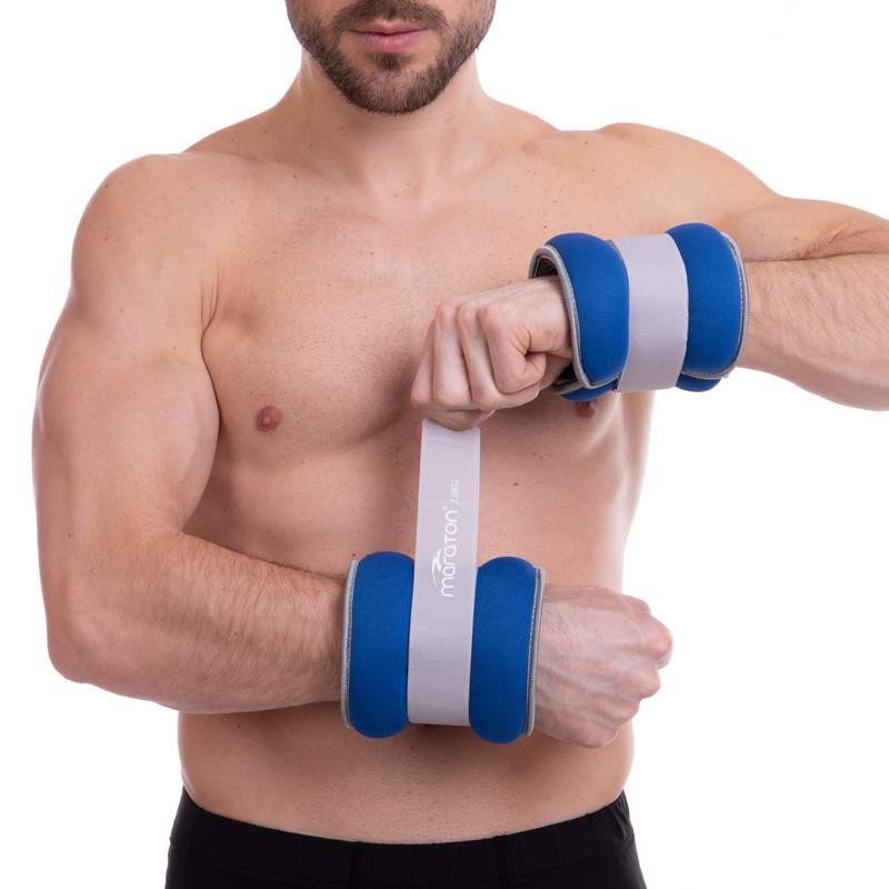Утяжелители-манжеты для рук и ног Maraton Pro 2х2 кг Синий/Серый (FI-2858-4) - фото 5