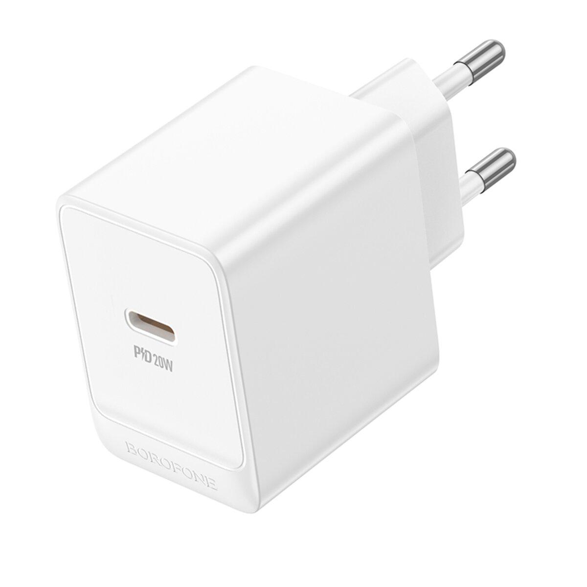 Зарядний пристрій Borofone BAS13A 20 Вт швидке заряджання порт USB-C Білий (623284)