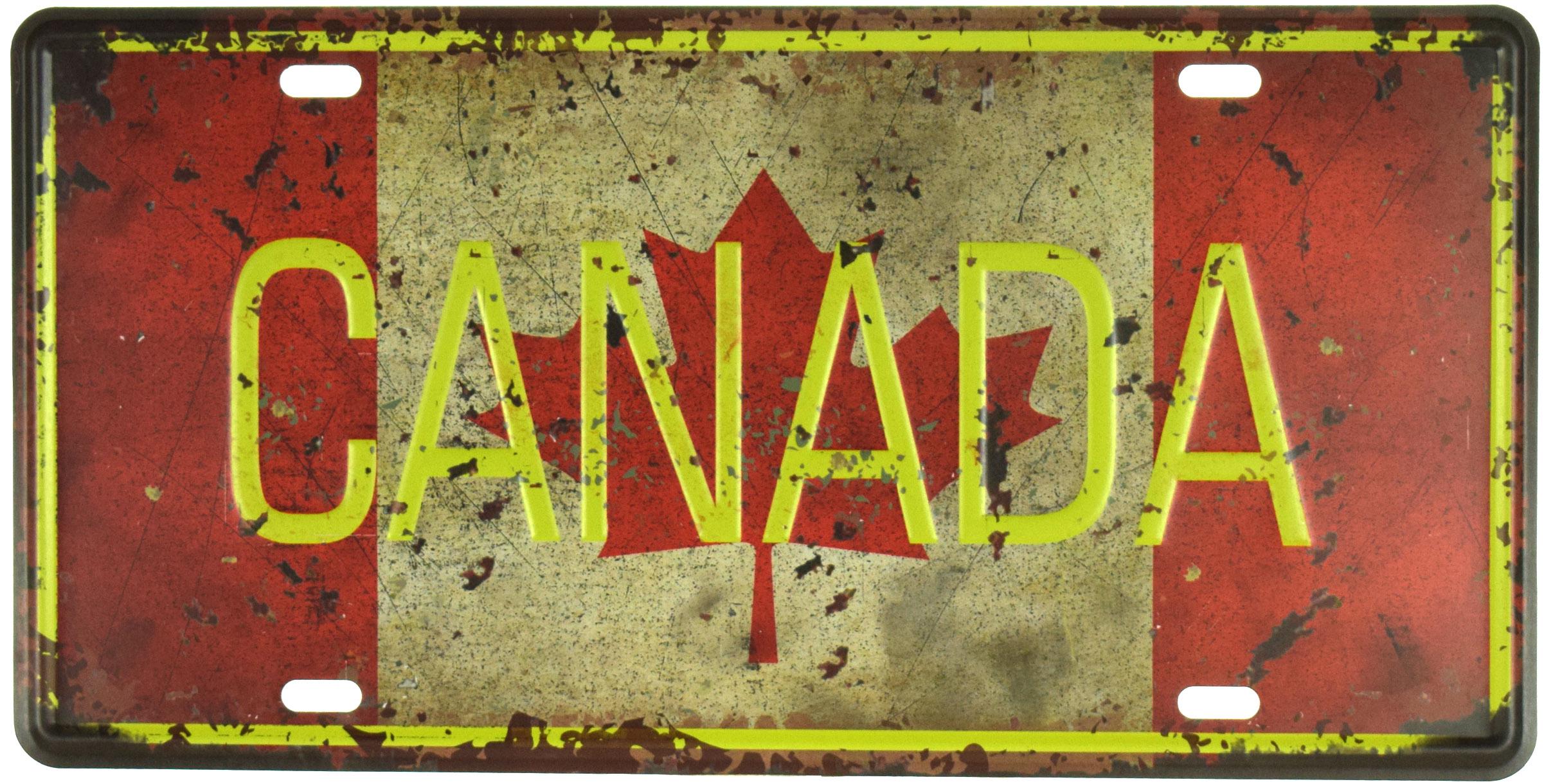 Табличка металлическая Канада/Canada 15x30 см