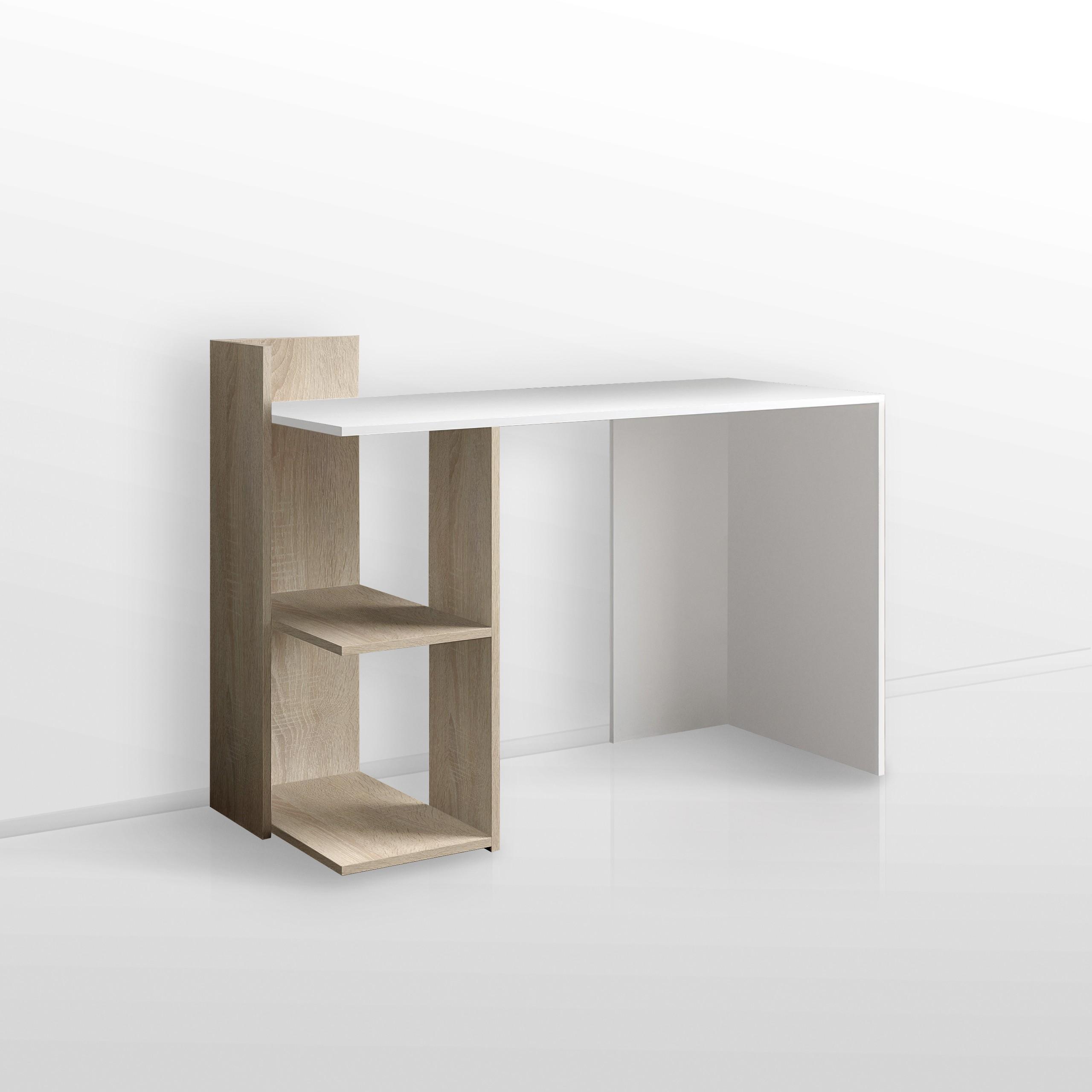 Стіл письмовий з полицями S-12 1200х520х870 мм Білий/Дуб Сонома - фото 2