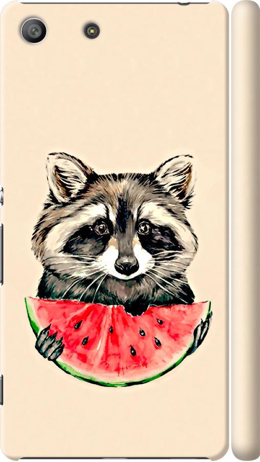 Чехол на Sony Xperia M5 E5633 Енотик с арбузом (4605m-217-42517)