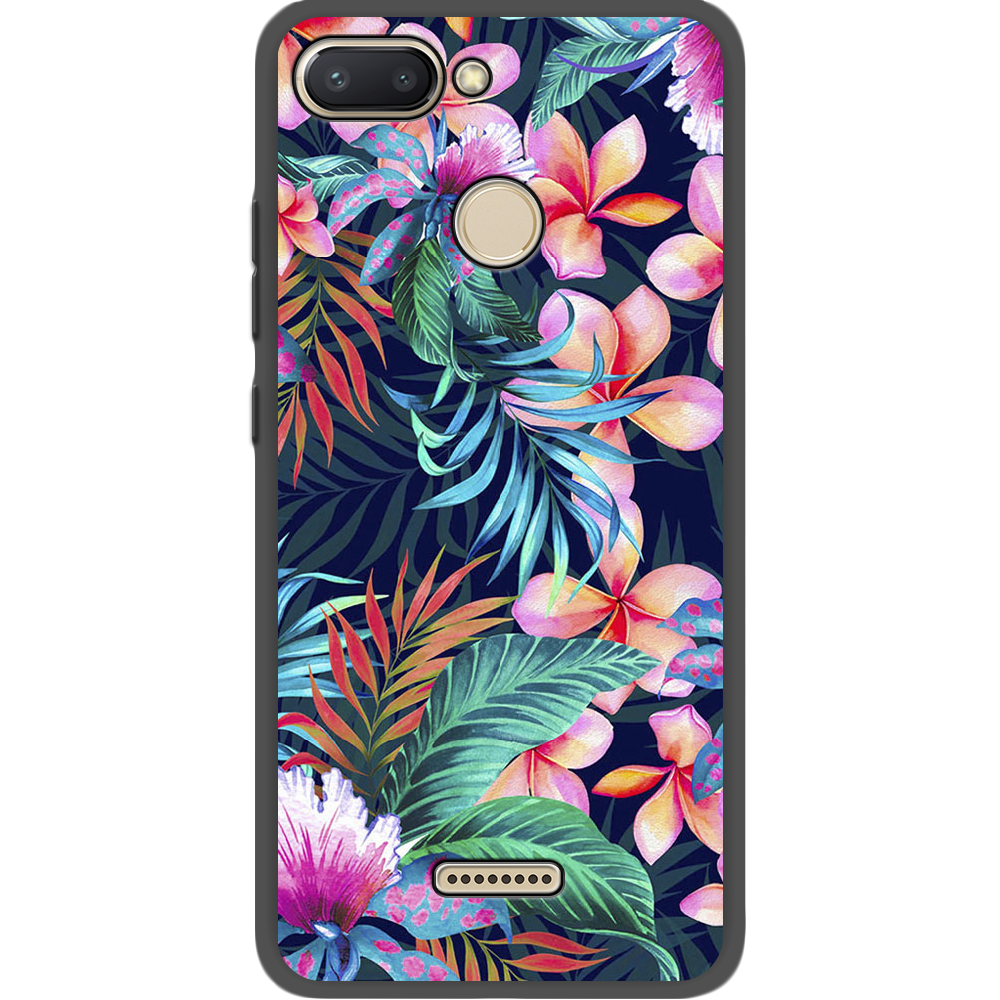 Чехол Boxface Xiaomi Redmi 6 flowers in the tropics Черный силикон (34858-up1971-35124)