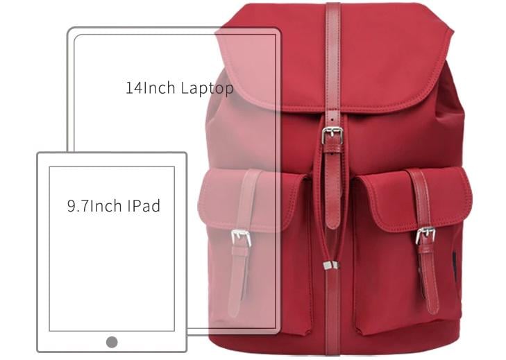 Рюкзак RunMi Ninetygo 90FUN Commuter Nylon Ladies Backpack Red (52888) - фото 3