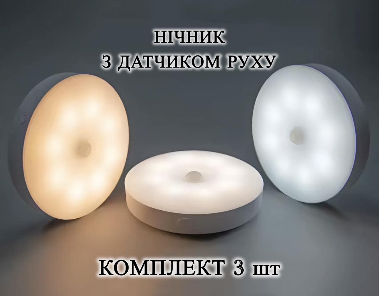 Ночник светодиодный с датчиком движения Type-C на магните/три цвета свечения/беспроводной 600mAh 1W 3 шт. Белый (2120938) - фото 4 Ночник светодиодный с датчиком движения Type-C на магните/три цвета свечения/беспроводной 600mAh 1W 3 шт. Белый (2120938) - фото 4