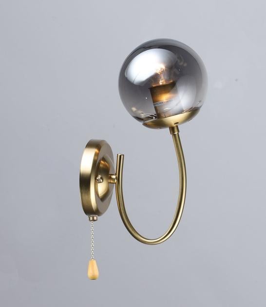 Бра настінне Valeso із затемненим плафоном одинарне Е27 IP20 B N6609/1W COP Мідний (28687478)