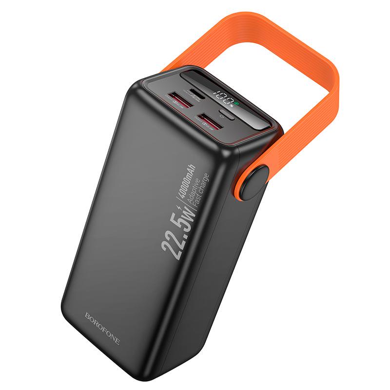 Павербанк 40000 mAh с быстрой зарядкой Borofone BJ66 с фонарем 2USB/Type-C PD/QC 22,5W LED-дисплей Черный - фото 5