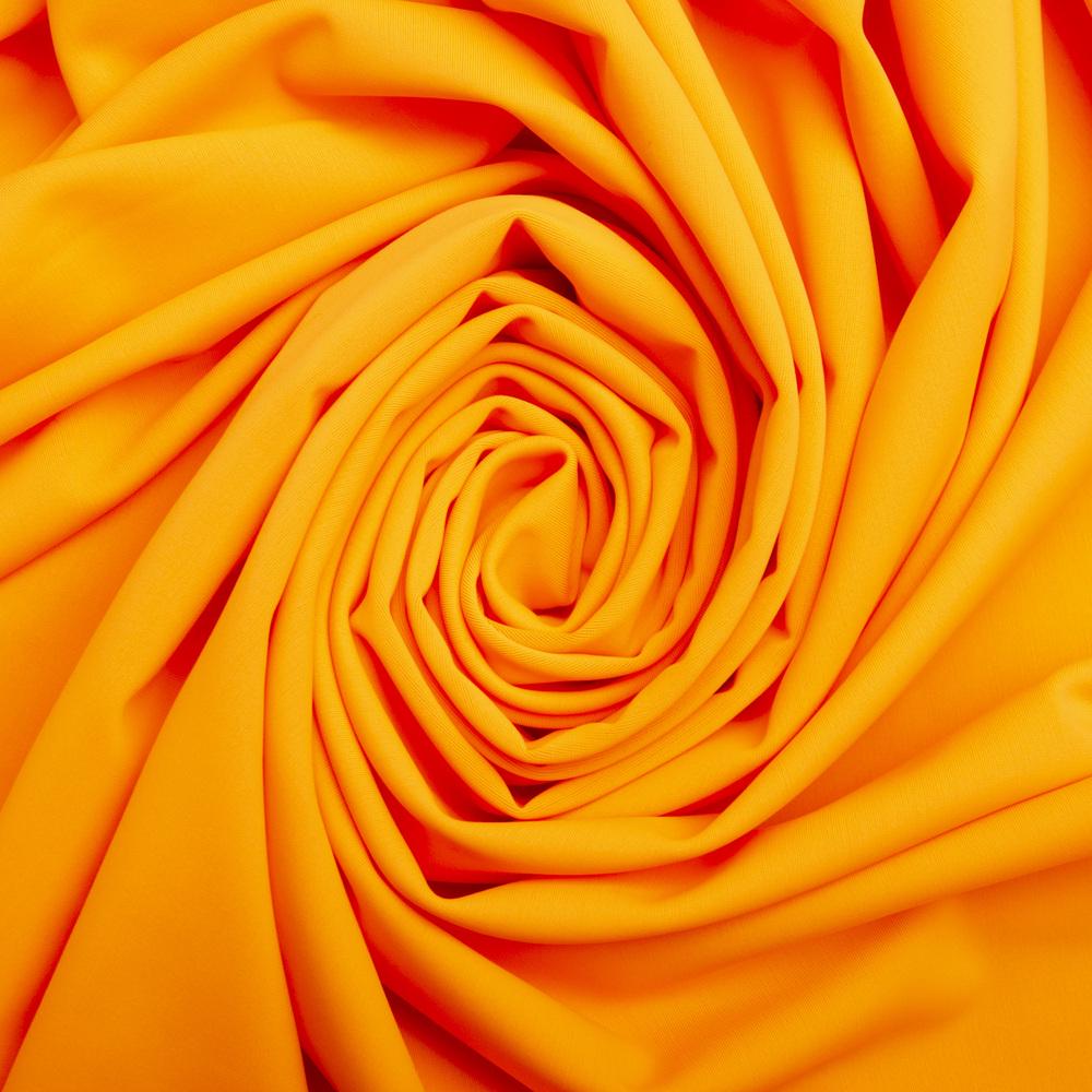 Ткань бифлекс матовый однотонный V-20 Неон оранжевый (1390)