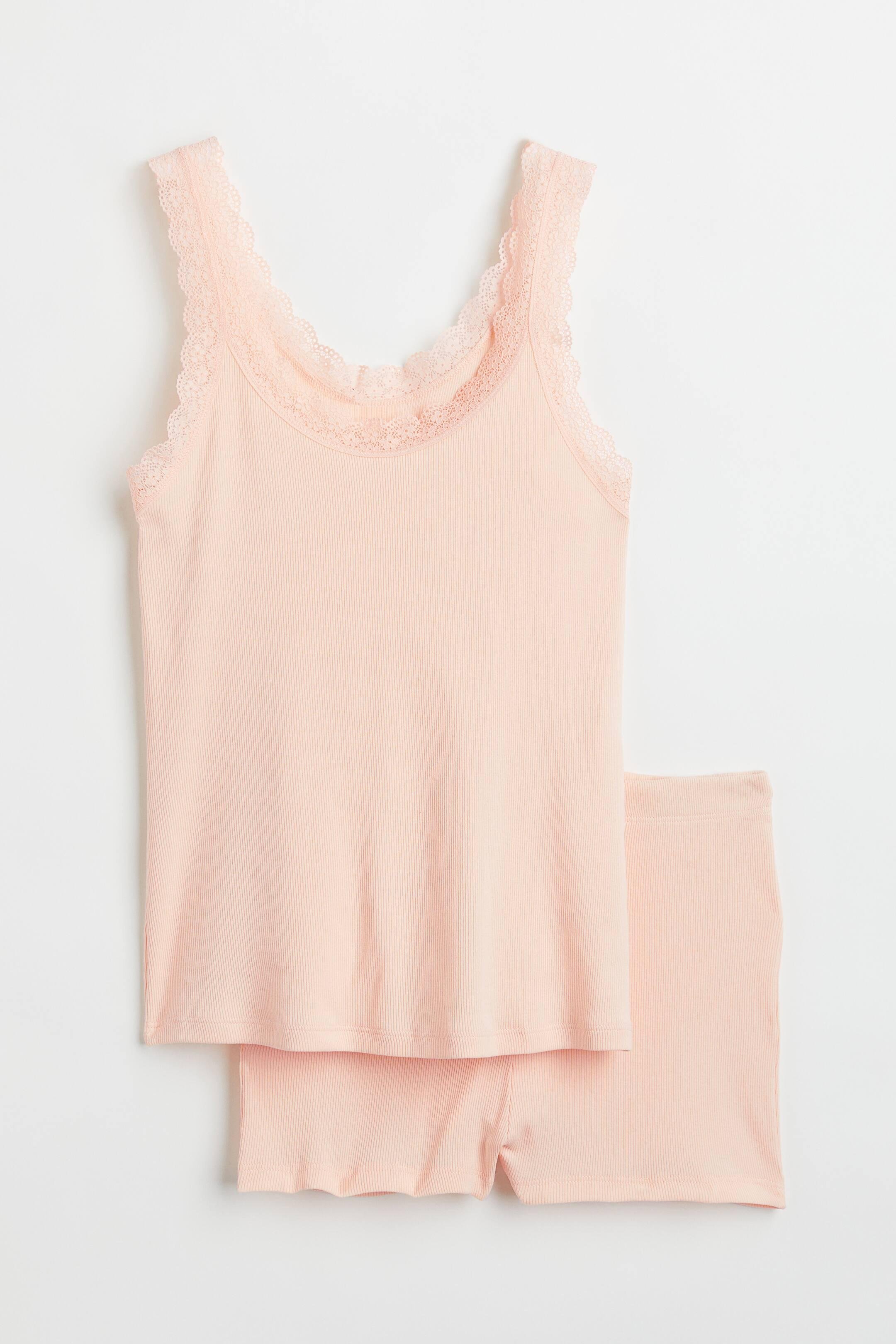 Піжама H&M майка/шорти S Персиковий (X1401979439)