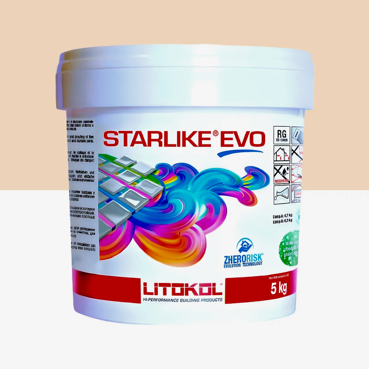 Затирка для плитки Litokol Starlike EVO 208 двокомпонентна епоксидна 5 кг Пісочний