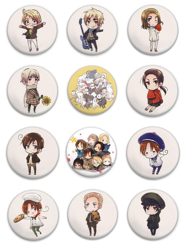 Комплект значков Аниме Hetalia Axis Powers 12 шт. (13750641)