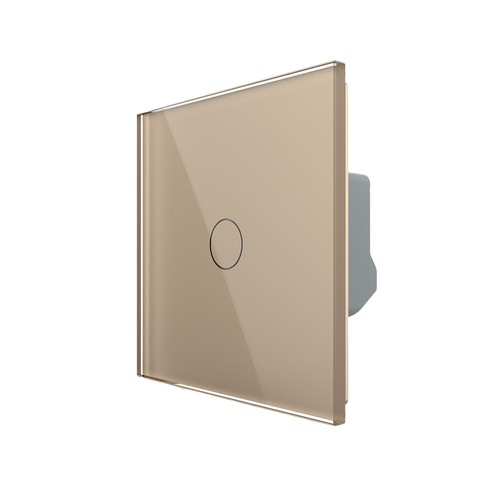 Умный сенсорный LIVOLO Wi-Fi выключатель 1 сенсор Стеклянный-золотой (VL-C7FC1NY-2GAP)