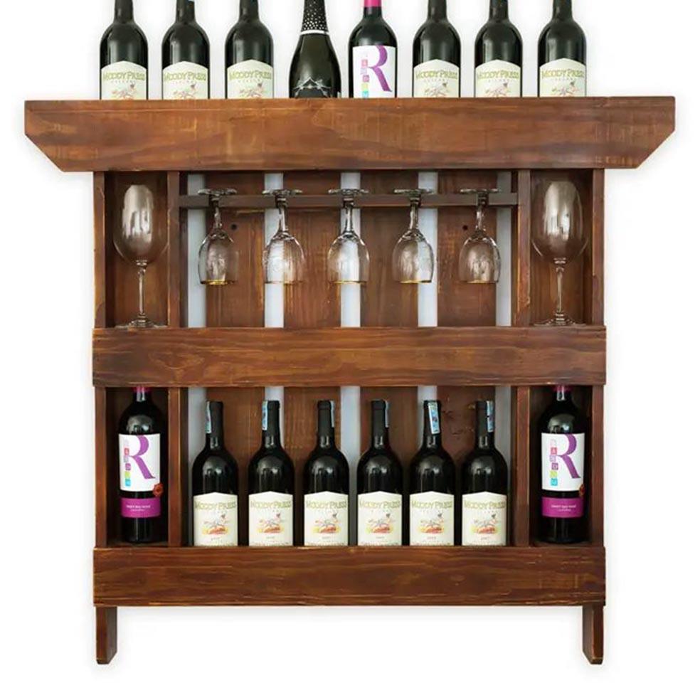 Полка для вина настенная из дерева Хигаси Терракот (ПНК-011832)