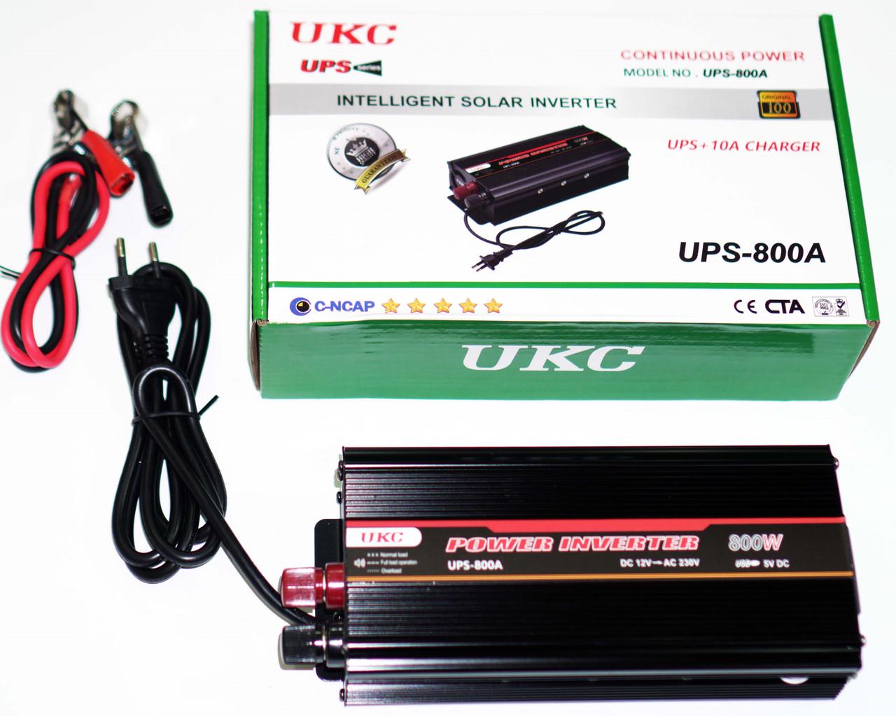 Инвертор UKC с функцией зарядки аккумулятора 12-220V 800W - фото 3