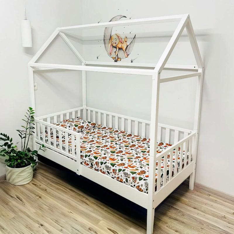 Кровать Домик без ящика деревянный 160х80 см Белый