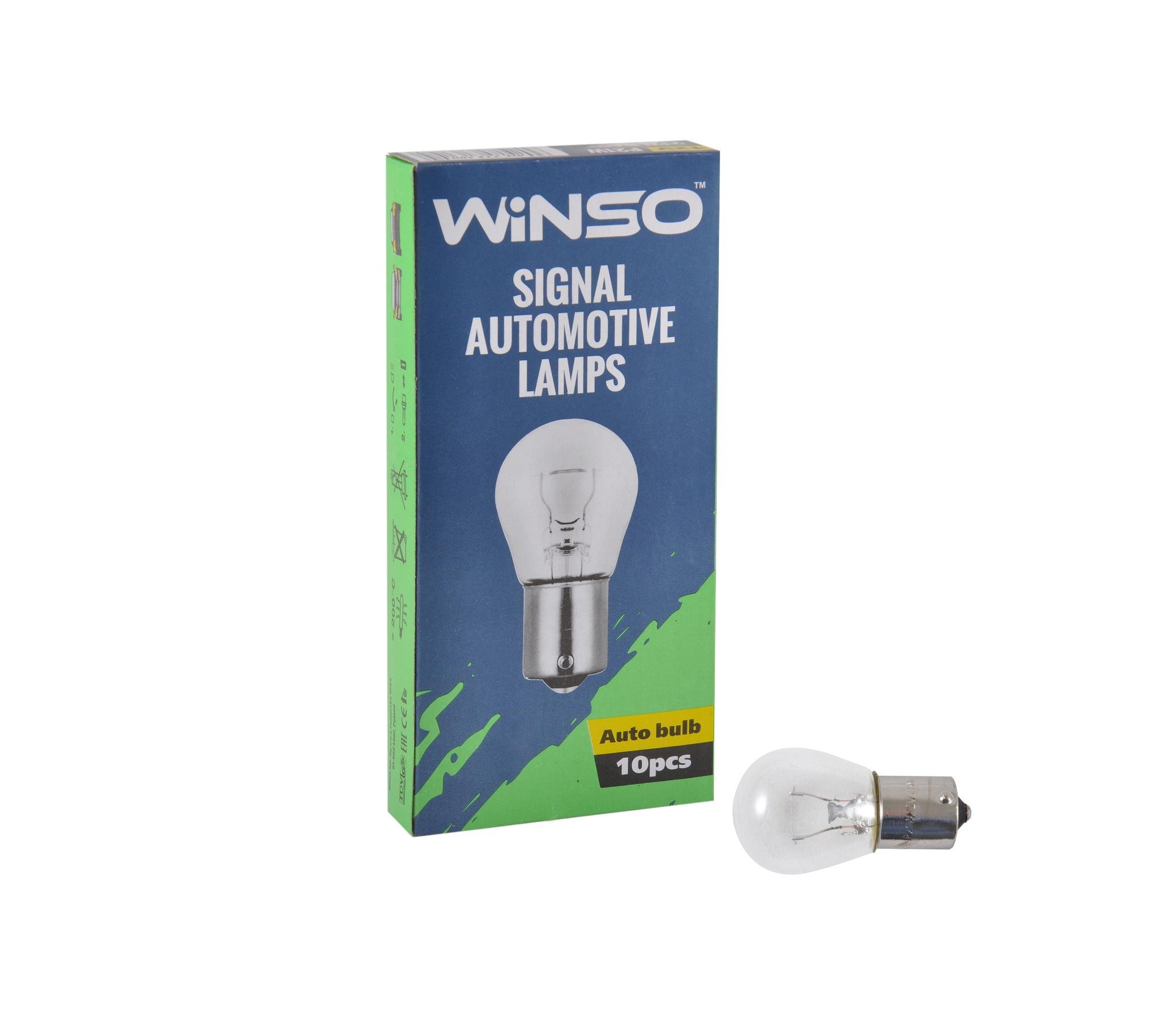 Автолампа розжарювання Winso 12V P21W 21W BA15s