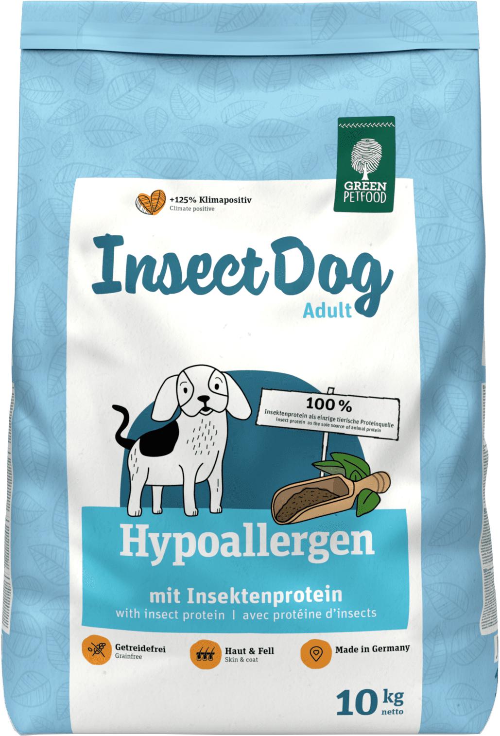 Корм сухой для взрослых собак Green Petfood InsectDog Hypoallergen гипоаллергенный 10 кг (4032254748069)