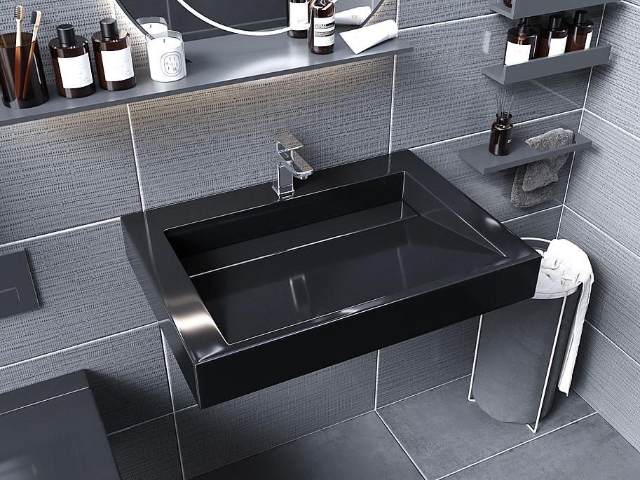 Умывальник подвесной Status Adler 70 Black (650)