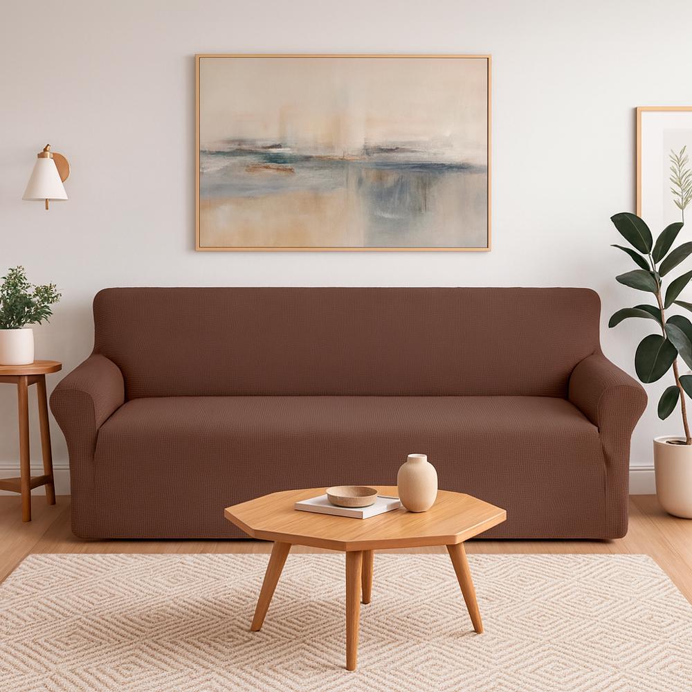 Чохол на диван 4-місний Love You Corn Fleece Коричневий (81223)