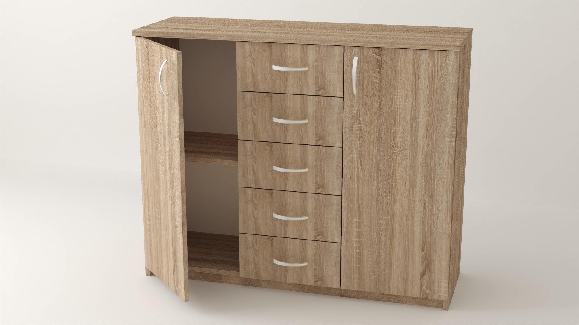 Комод Алекса ВК-9 122х38х92 см Дуб сонома