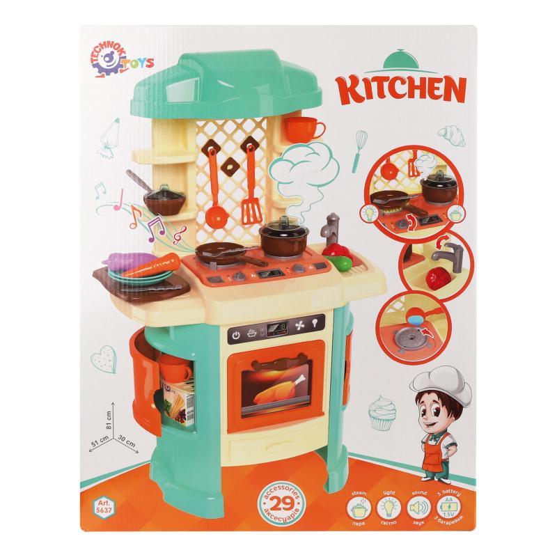 Кухня игровая ТехноК 5637 с электронным модулем Разноцветный