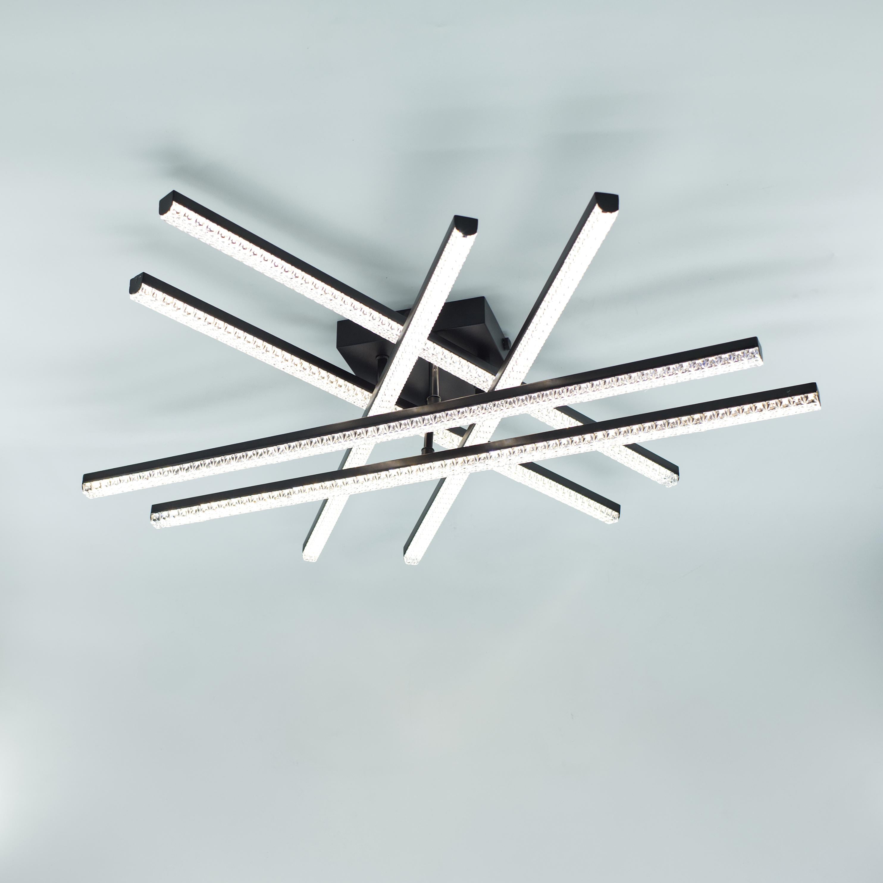 Люстра светодиодная управляемая ESLLSE LINE ICE 100W 6L RC 100 Вт 800x800x125 мм Черный (10648)