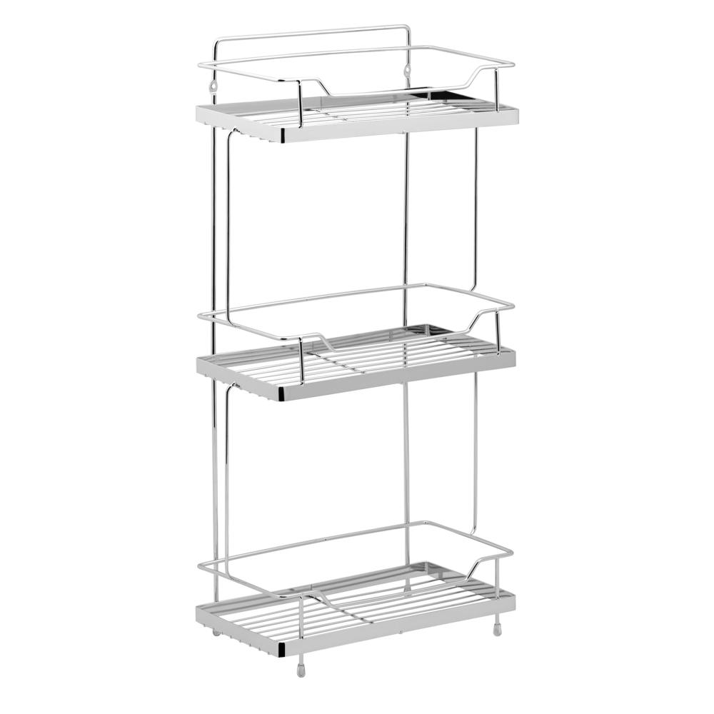 Полиця настінна для ванної Lidz 121 LIDZCRM1210608 металева потрійна Хром (74836)