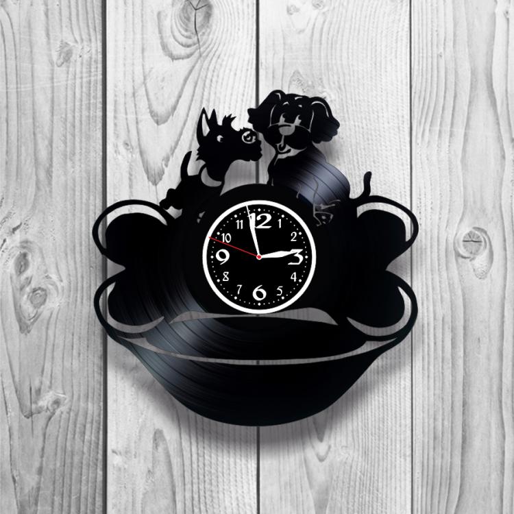 Часы настенные Собаки 0285 из виниловой пластинки