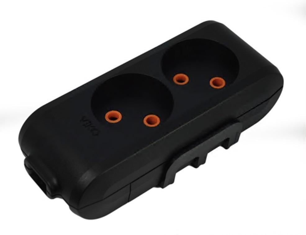 Колодка двомісна Viko Multi-Let без заземлення Чорний (27849244)