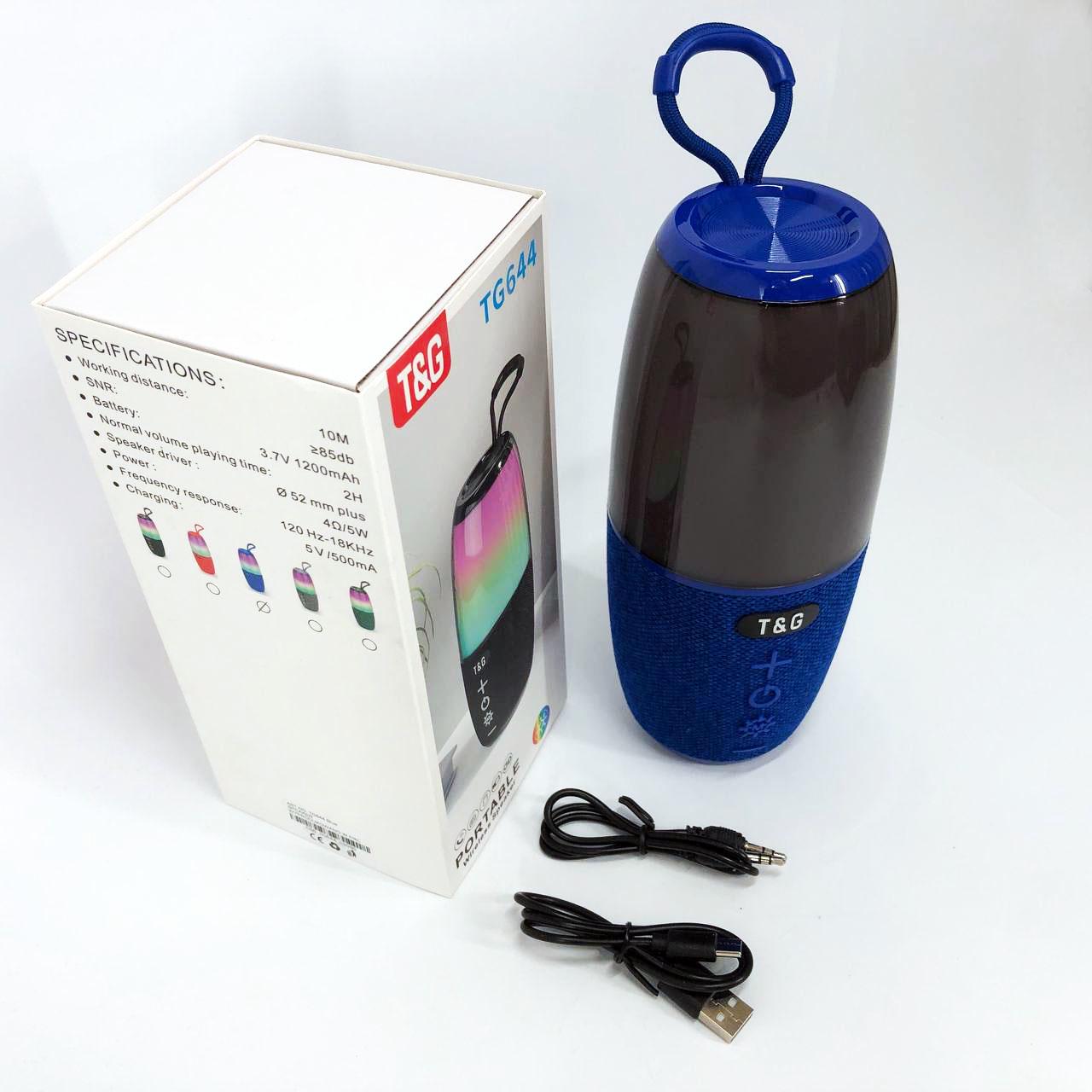 Колонка портативна TG644 5W з RGB підсвічуванням та ремінцем Синій - фото 7 Колонка портативна TG644 5W з RGB підсвічуванням та ремінцем Синій - фото 7