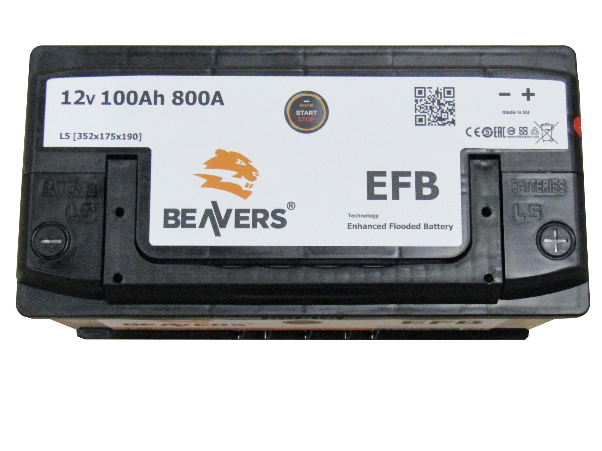 Акумулятор BEAVERS 6СТ-100 R+ EFB - фото 2