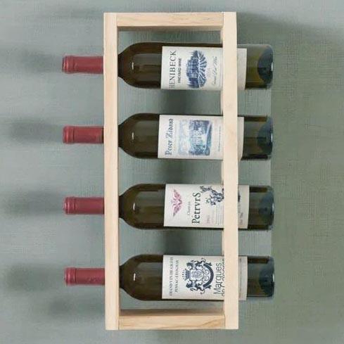 Полка для вина настенная из дерева Сендай Бланже (ПНК-000301)