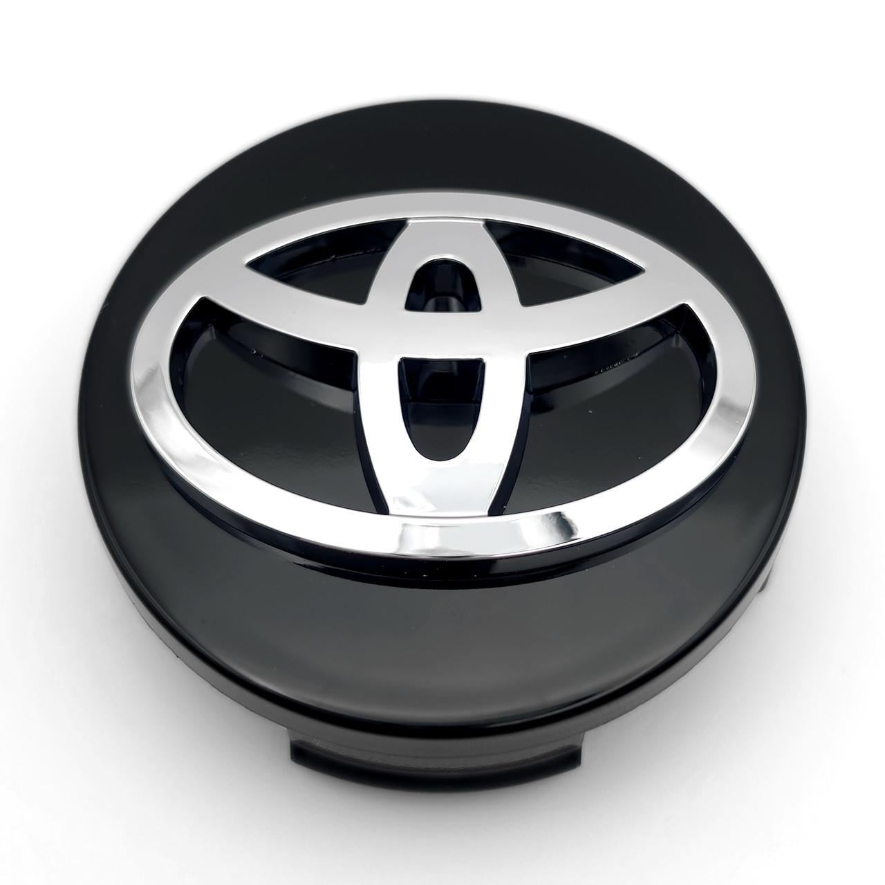 Ковпачок заглушка маточини колеса Toyota 62 мм тип 2 Чорний/Хром (3009207107)