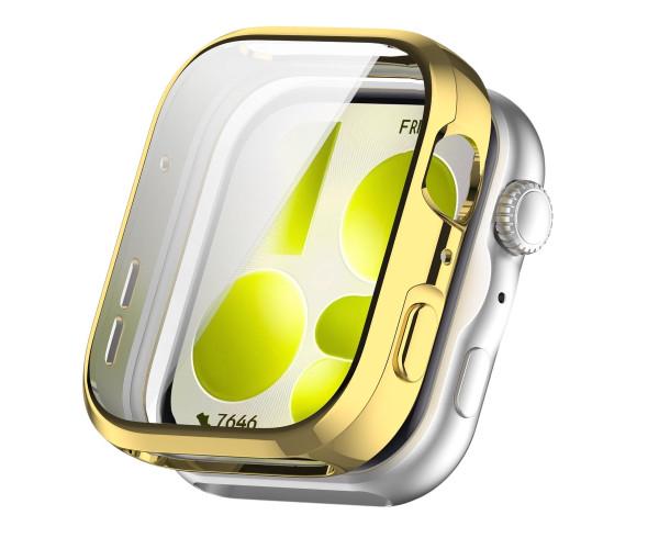 Чехол силиконовый Huawei Watch Fit 5 с защитой на экран Золотой