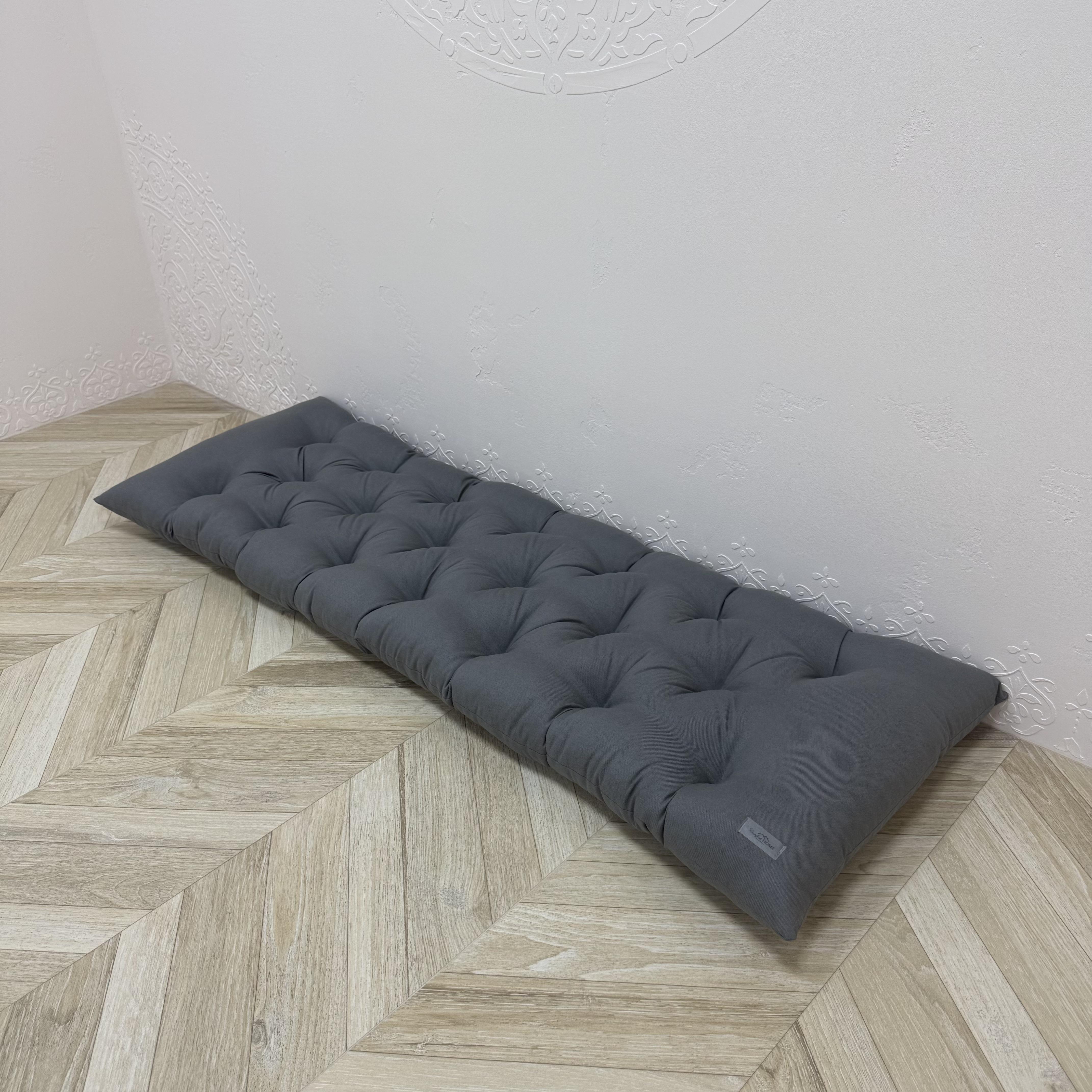 Подушка з каретною стяжкою Comfort Home на підвіконня/каркаси/піддони/садові меблі панама 150х50 см