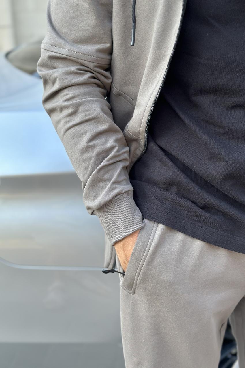 Костюм мужской спортивный M147.2 M Бежево-серый (190-1-61) - фото 2 Костюм мужской спортивный M147.2 M Бежево-серый (190-1-61) - фото 2